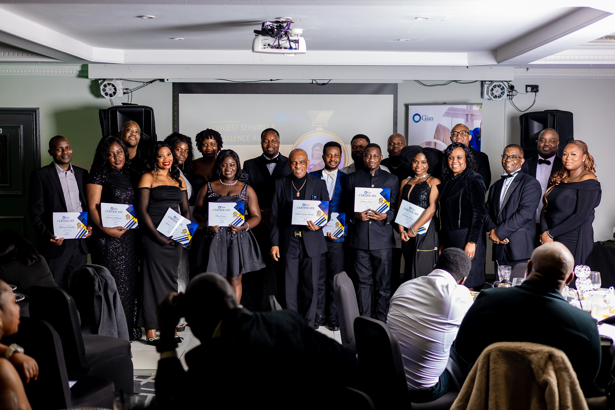 Gian Healthcare Annual Awards — group photo with certificates